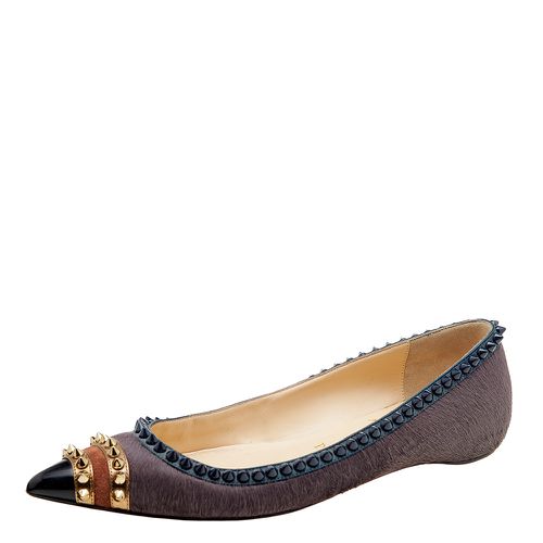 Calf Hair And Suede Spiked Malabar Hill Ballet Flats Size 38 - Christian Louboutin - Modalova