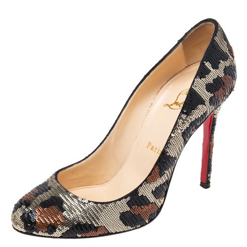 Christian Louboutin Tri-Color Leopard Print Sequins Fifi Pumps Size 38 - Christian Louboutin - Modalova