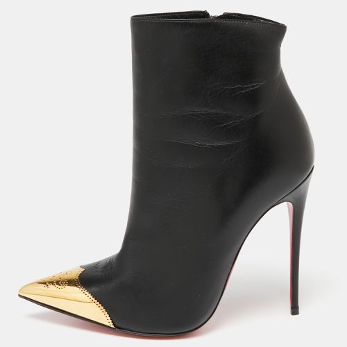 Christian Louboutin Black Leather Calamijane Pointed-Toe Ankle Booties Size 35.5 - Christian Louboutin - Modalova