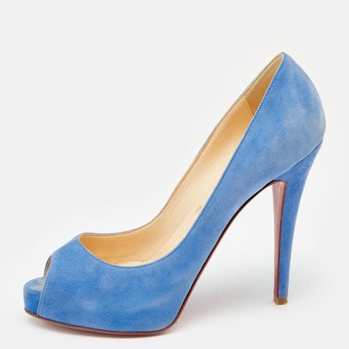 Christian Louboutin Blue Suede New Very Prive Peep Toe Pumps Size 36.5 - Christian Louboutin - Modalova