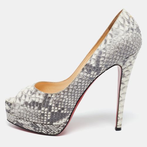 White Python Altadama Peep Toe Platform Pumps Size 37 - Christian Louboutin - Modalova