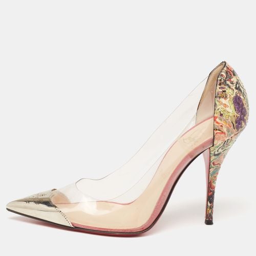 Christian Louboutin Multicolor Python Leather and PVC Djalouzi Metal Cap Pointed-Toe Pumps Size 39 - Christian Louboutin - Modalova