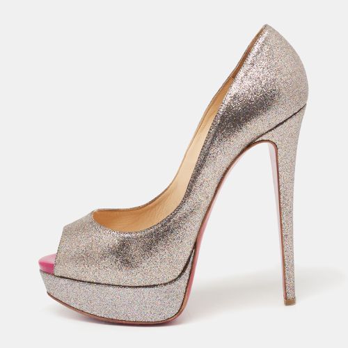 Christian Louboutin Metallic Multicolor Glitter Lady Peep Toe Platform Pumps Size 38.5 - Christian Louboutin - Modalova