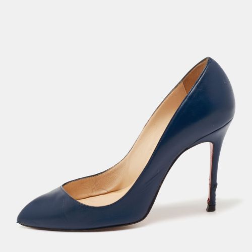 Christian Louboutin Navy Blue Leather Corneille Pointed Toe Pumps Size 35 - Christian Louboutin - Modalova