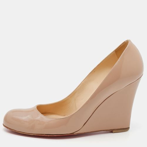 Christian Louboutin Beige Patent Leather RonRon Zeppa Wedge Pumps Size 38.5 - Christian Louboutin - Modalova