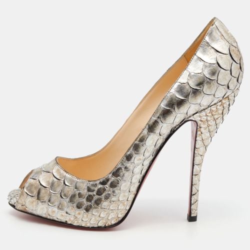 Christian Louboutin Metallic Two-Tone Python Very Prive Peep Toe Pumps Size 38 - Christian Louboutin - Modalova