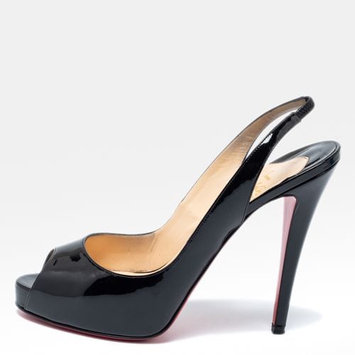 Christian Louboutin Black Patent Leather No Prive Slingback Sandals Size 40 - Christian Louboutin - Modalova