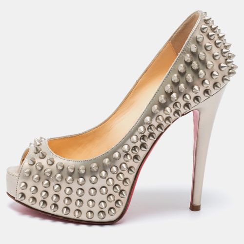 Patent Leather Lady Peep Toe Spikes Platform Pumps Size 34 - Christian Louboutin - Modalova