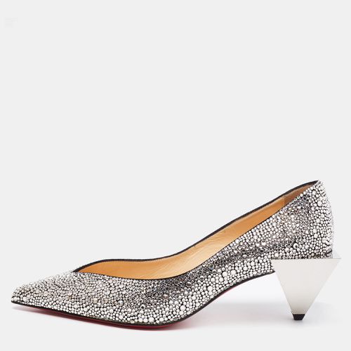 Christian Louboutin Silver Suede Galaxister Strass Pumps Size 37 - Christian Louboutin - Modalova