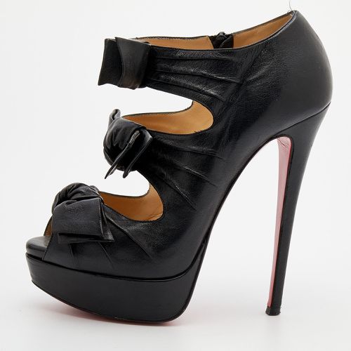 Christian Louboutin Black Leather Madame Butterfly Platform Booties Size 37 - Christian Louboutin - Modalova