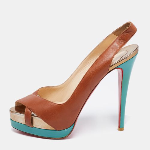 Christian Louboutin Brown Leather Very Croise Slingback Platform Pumps Size 38 - Christian Louboutin - Modalova