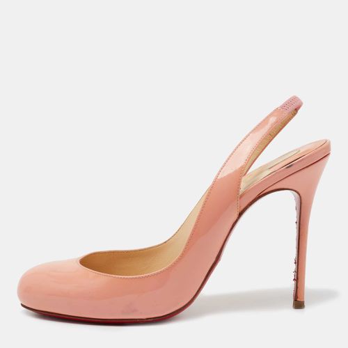 Christian Louboutin Peach Pink Patent Leather Fifi Slingback Pumps Size 36.5 - Christian Louboutin - Modalova