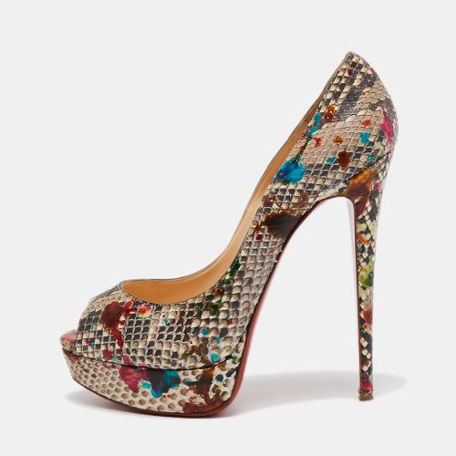 Christian Louboutin Multicolor Python Leather Lady Peep Toe Platform Pumps Size 40 - Christian Louboutin - Modalova