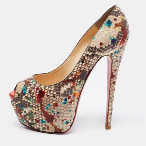 Christian Louboutin Multicolor Python Leather Highness Platform Pumps Size 38 - Christian Louboutin - Modalova