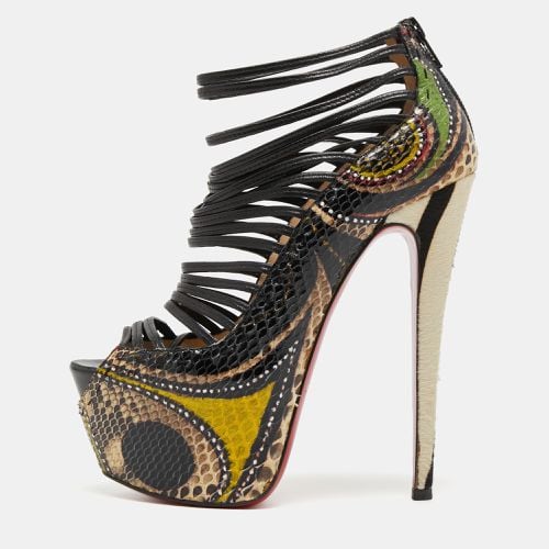 Christian Louboutin Multicolor Python Leather Zoulou Strappy Pumps Size 37.5 - Christian Louboutin - Modalova