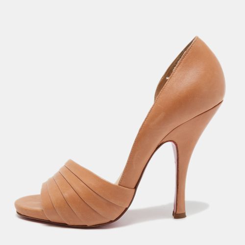 Christian Louboutin Beige Pleated Leather D'orsay Open Toe Sandals Size 39 - Christian Louboutin - Modalova