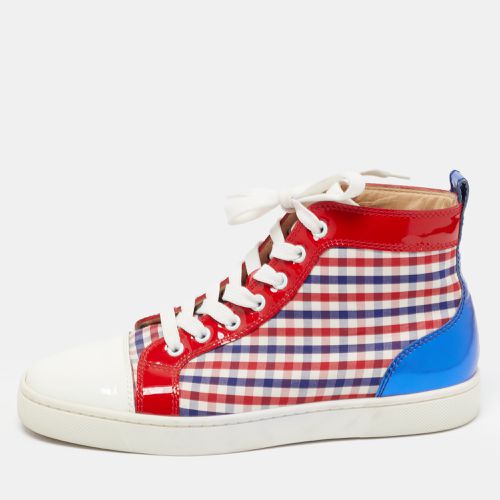 Christian Louboutin Tricolor Patent Leather and Plaid Fabric Louis High Top Sneakers Size 40 - Christian Louboutin - Modalova