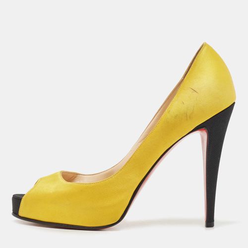 Christian Louboutin Yellow Satin Flo Platform Peep Toe Pumps Size 40 - Christian Louboutin - Modalova