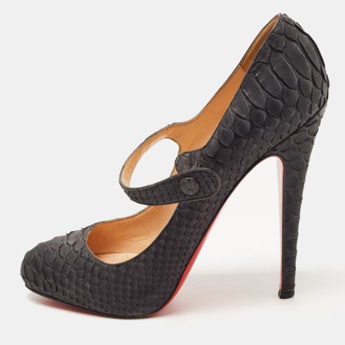 Christian Louboutin Black Python Mary Jane Pumps Size 38.5 - Christian Louboutin - Modalova