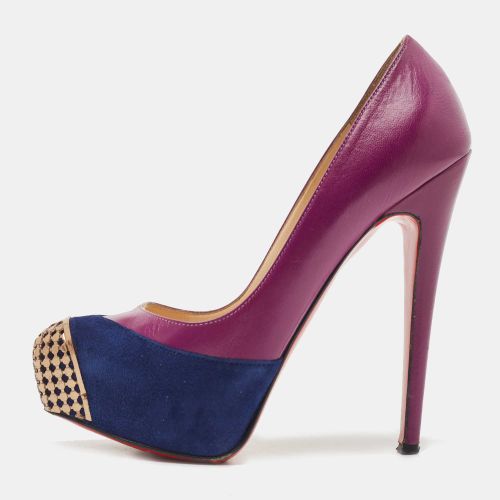 Christian Louboutin Purple Suede and Leather Maggie Platform Pumps Size 36.5 - Christian Louboutin - Modalova