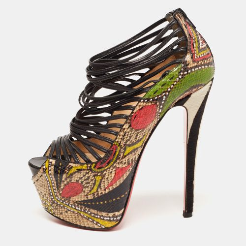 Christian Louboutin Multicolor/Black Python and Leather Zoulou Pumps Size 37.5 - Christian Louboutin - Modalova