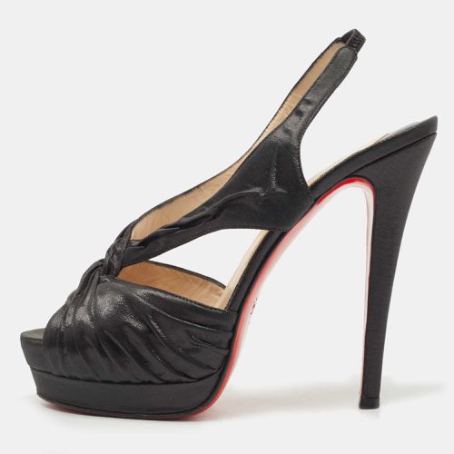 Christian Louboutin Black Shimmery Fabric Fortuna Sandals Size 37.5 - Christian Louboutin - Modalova