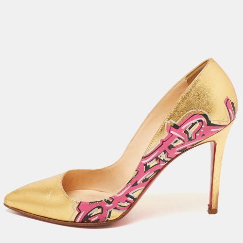 Christian Louboutin Gold Leather Pigalle Graffiti Pumps Size 37.5 - Christian Louboutin - Modalova