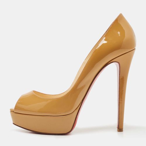 Christian Louboutin Beige Patent Leather Lady Peep Platform Pumps Size 39.5 - Christian Louboutin - Modalova