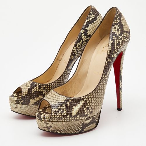 Lady Peep Size 40 Python Leather Platform Pumps - Christian Louboutin - Modalova
