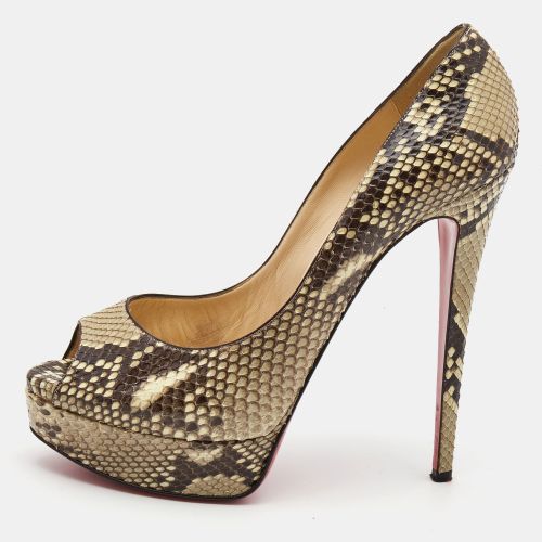 Lady Peep Size 40 Python Leather Platform Pumps - Christian Louboutin - Modalova