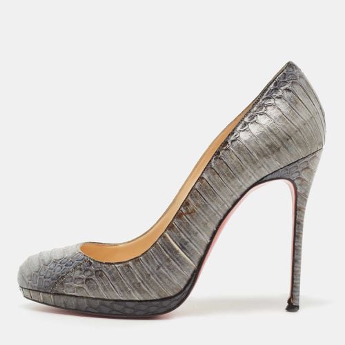 Christian Louboutin Grey Python Leather Round Toe Pumps Size 37.5 - Christian Louboutin - Modalova