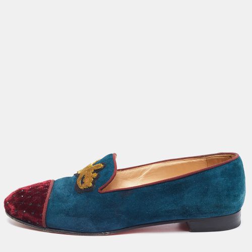 Christian Louboutin Two Tone Suede And Velvet I Love My Loubies Smoking Slippers Size 39 - Christian Louboutin - Modalova