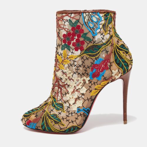 Christian Louboutin Multicolor Mesh and Croc Embossed Miss Tennis Boots Size 37 - Christian Louboutin - Modalova