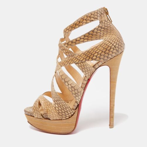 Christian Louboutin Brown Python Balota Sandals Size 39 - Christian Louboutin - Modalova