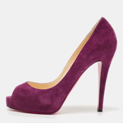 Christian Louboutin Purple Suede Very Prive Platform Peep Toe Pumps Size 37.5 - Christian Louboutin - Modalova