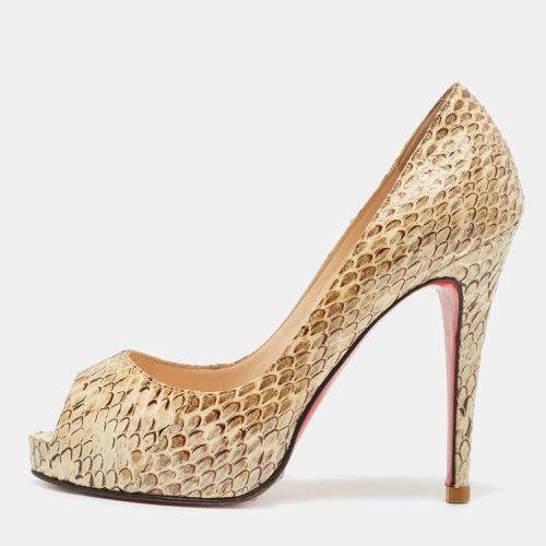 Christian Louboutin Beige Python Leather Very Prive Peep Toe Pumps Size 36.5 - Christian Louboutin - Modalova