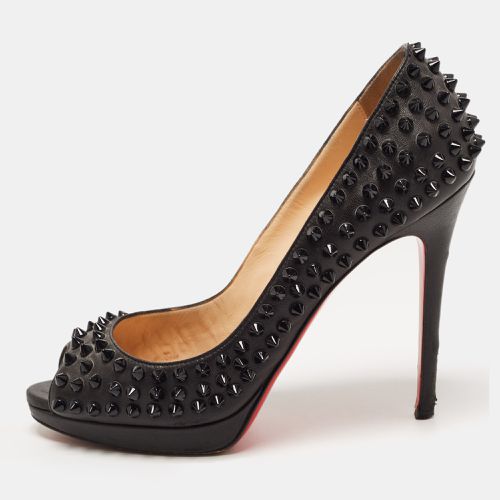 Christian Louboutin Black Leather Yolanda Spikes Pumps Size 37.5 - Christian Louboutin - Modalova