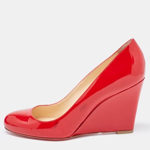 Christian Louboutin Red Patent Leather Ron Ron Wedge Pumps Size 38.5 - Christian Louboutin - Modalova