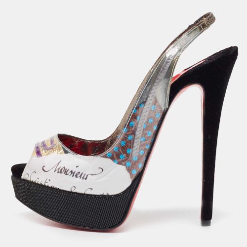 Christian Louboutin Multicolor Winter Trash PVC And Velvet Platform Slingback Sandals Size 37 - Christian Louboutin - Modalova