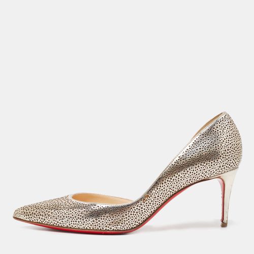 Christian Louboutin Gold Laser Cut Leather and Glitter Galu D'orsay Pumps Size 36 - Christian Louboutin - Modalova