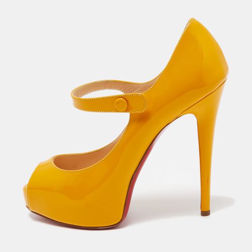 Christian Louboutin Orange Patent Leather Jane Vendome Pumps Size 38.5 - Christian Louboutin - Modalova