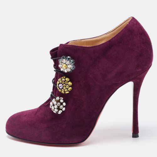 Christian Louboutin Purple Suede Booties Size 35.5 - Christian Louboutin - Modalova