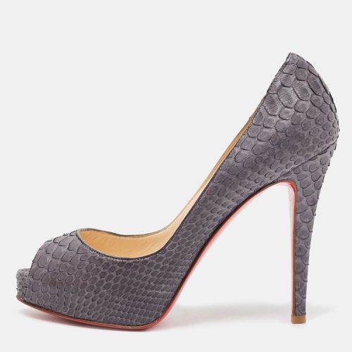 Christian Louboutin Grey Python Leather Lady Peep Pumps Size 37.5 - Christian Louboutin - Modalova