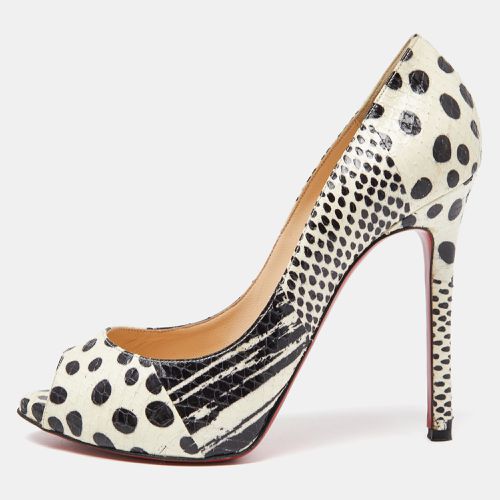 Christian Louboutin Black/White Watersnake Printed Flo Pumps Size 37.5 - Christian Louboutin - Modalova