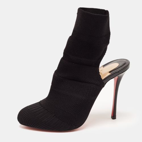 Christian Louboutin Black Knit Fabric Cheminetta Ankle Boots Size 39 - Christian Louboutin - Modalova