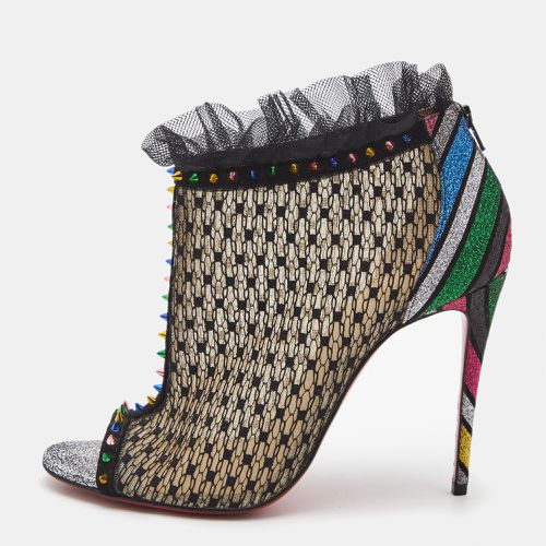 Christian Louboutin Multicolor Mesh and Lace Juliettra Ankle Boots Size 37 - Christian Louboutin - Modalova