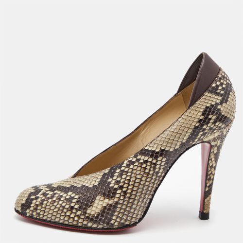 Christian Louboutin Beige/Brown Python Pumps Size 38.5 - Christian Louboutin - Modalova