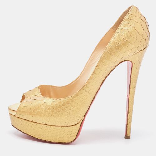 Christian Louboutin Gold Python Lady Peep Toe Pumps Size 40 - Christian Louboutin - Modalova