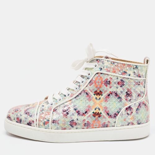 Christian Louboutin Green Pixel Print Embossed Snakeskin Louis High Top Sneakers Size 36 - Christian Louboutin - Modalova