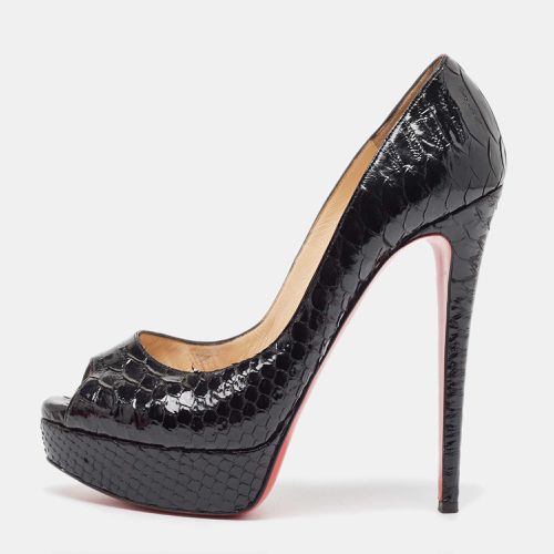 Christian Louboutin Black Python Lady Peep Toe Pumps Size 39 - Christian Louboutin - Modalova